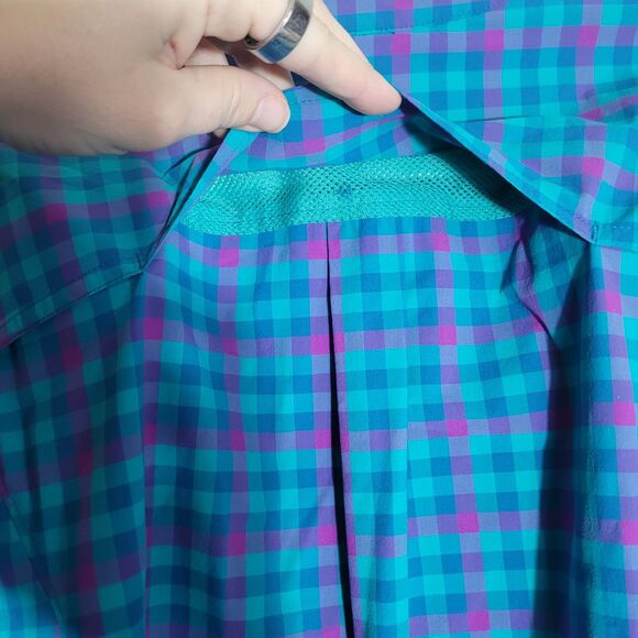 Duluth Trading Co Plaid Vented Tunic Button Front Shirt Women's Medium Gorpcore - Picture 7 of 10